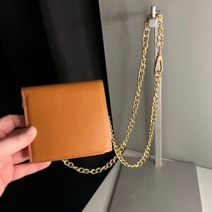 Tan  Wallet with Gold Chain
